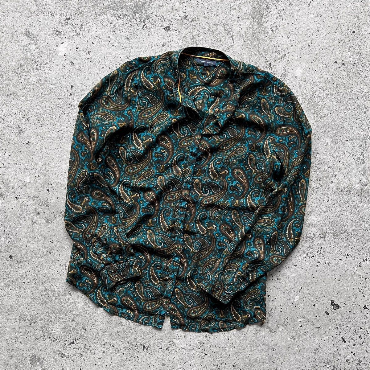 Designer × Tommy Hilfiger Tommy Hilfiger Womens Paisley Button Down Blouse Shirt LS Size L / US 10 / IT 46 - 5 Thumbnail