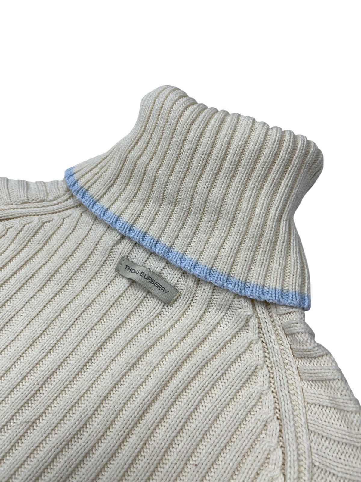 Burberry × Vintage Vintage Thomas Burberry Turtle Neck Ribbed Sweater Size S / US 4 / IT 40 - 6 Thumbnail