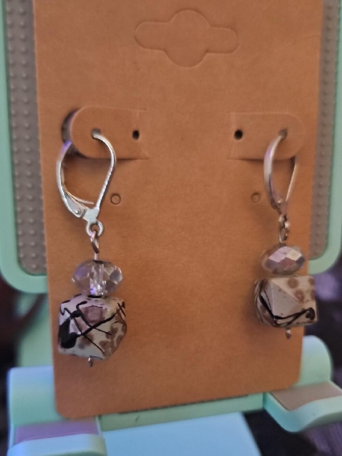 Other Black & White Beaded Drop Earrings Size ONE SIZE - 3 Thumbnail