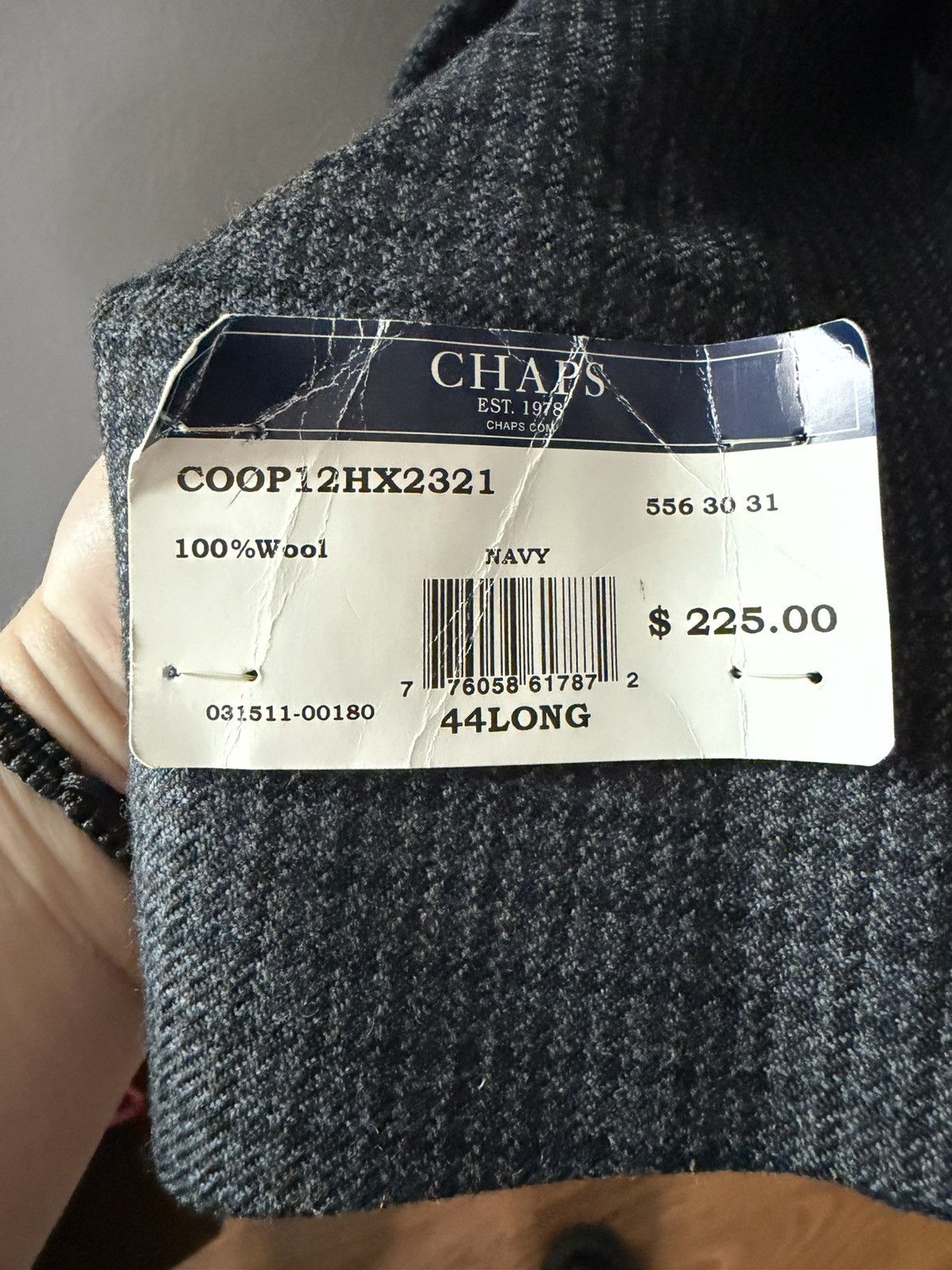 Chaps NWT Chaps 100% Wool Navy Houndstooth Blazer Size 44L. Size 44L - 4 Thumbnail