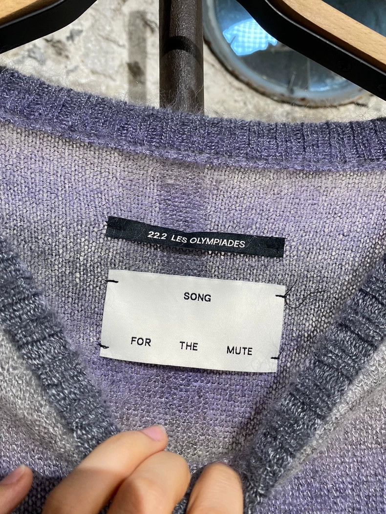 Song For The Mute Song For The Mute striped distressed design sweater Size US S / EU 44-46 / 1 - 7 Thumbnail