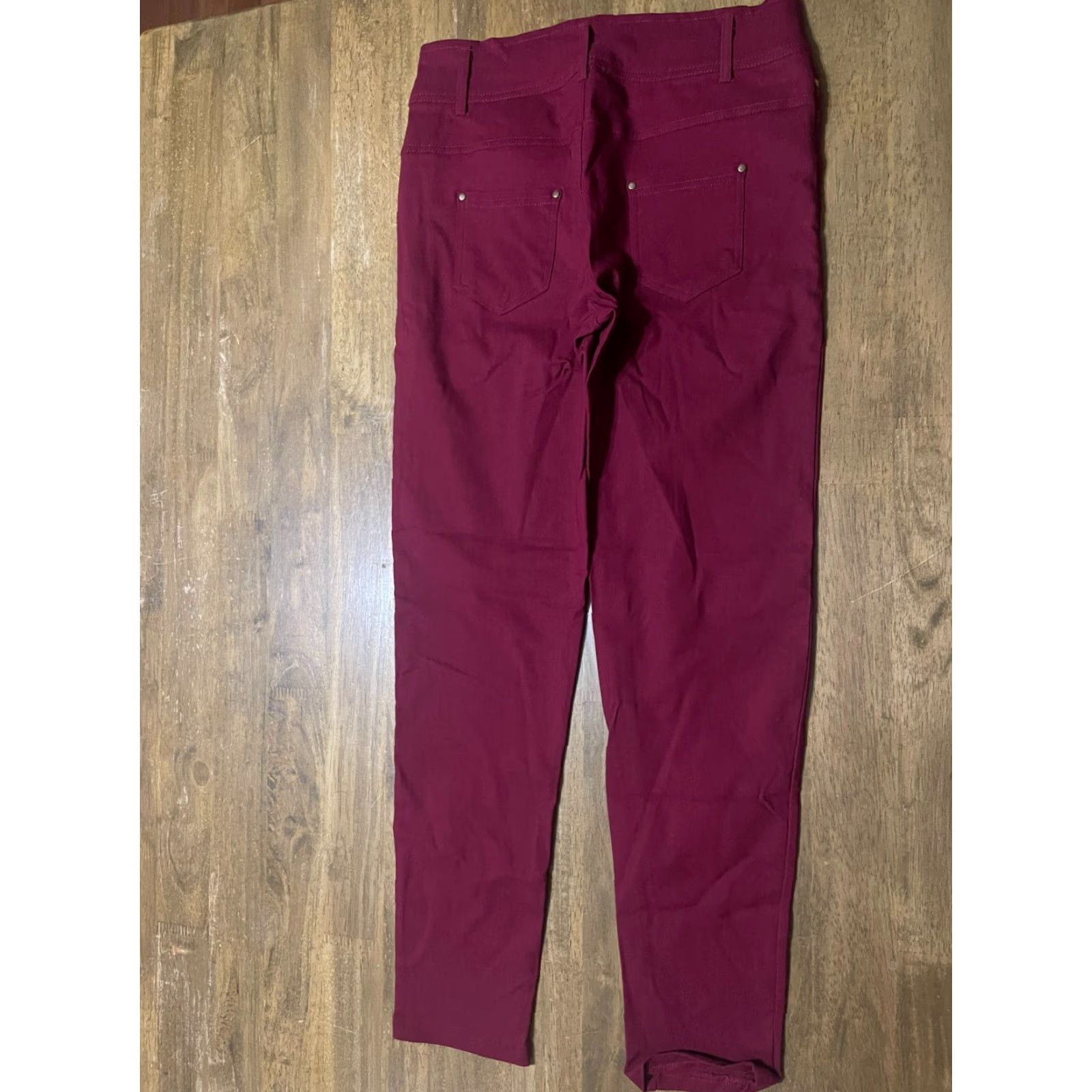 Vintage Bottom Sharp Pants Women's Large Red Skinny Zip Pockets Casual Travel Size 36" / US 14 / IT 50 - 2 Thumbnail