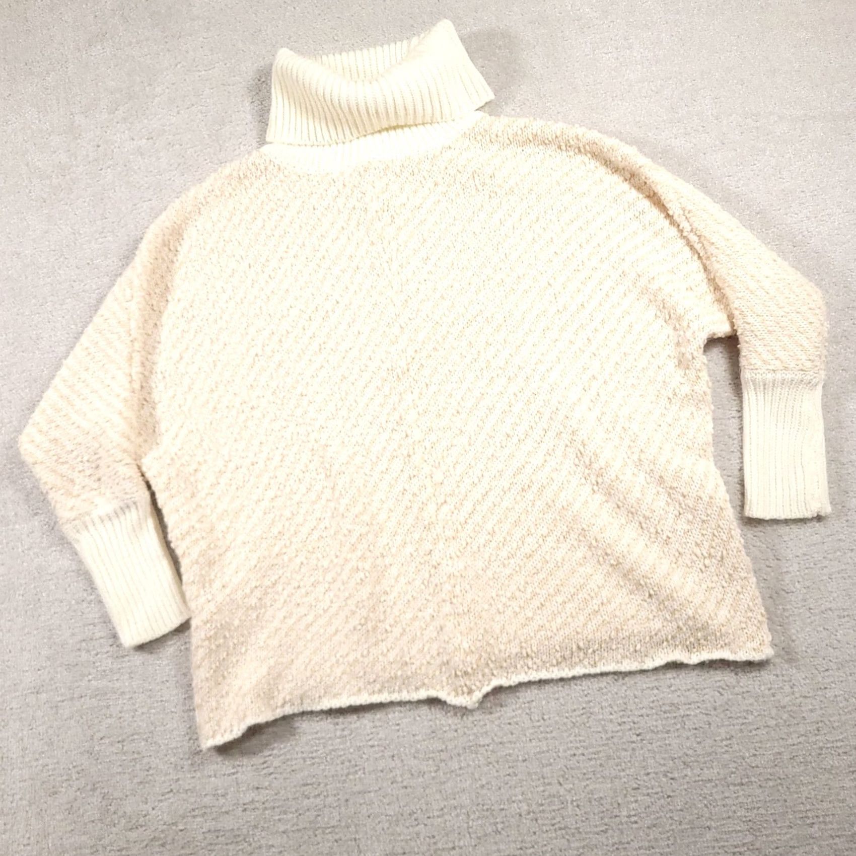 Madison Moon & Madison Sweater Womens Small Turtleneck Pullover Soft Knit Ivory Cozy Modern Oversized Dolman Sleeve N/A Size S / US 4 / IT 40 - 2 Thumbnail