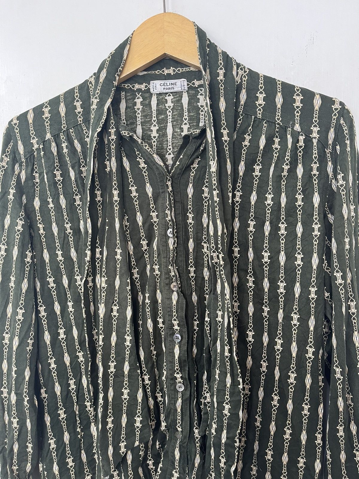 Celine Celine Paris Monogram Vintage 90’s shirt Buttom Up Size L / US 10 / IT 46 - 3 Thumbnail