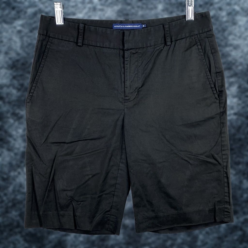 Ralph Lauren VINTAGE Ralph Lauren Golf Shorts Bermuda Flat Front Black 6 Womens Men's? (clarify) Size 28" / US 6 / IT 42 - 1 Thumbnail
