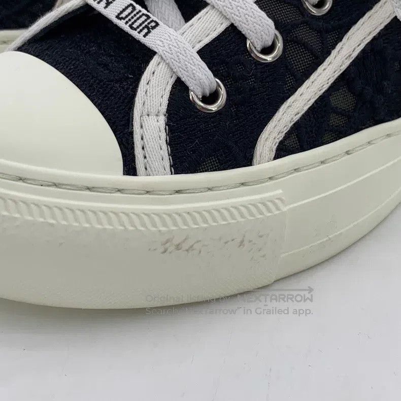 Dior Dior Black floral embroidery lace-up casual flat board sho Size US 5 / IT 35 - 9 Thumbnail