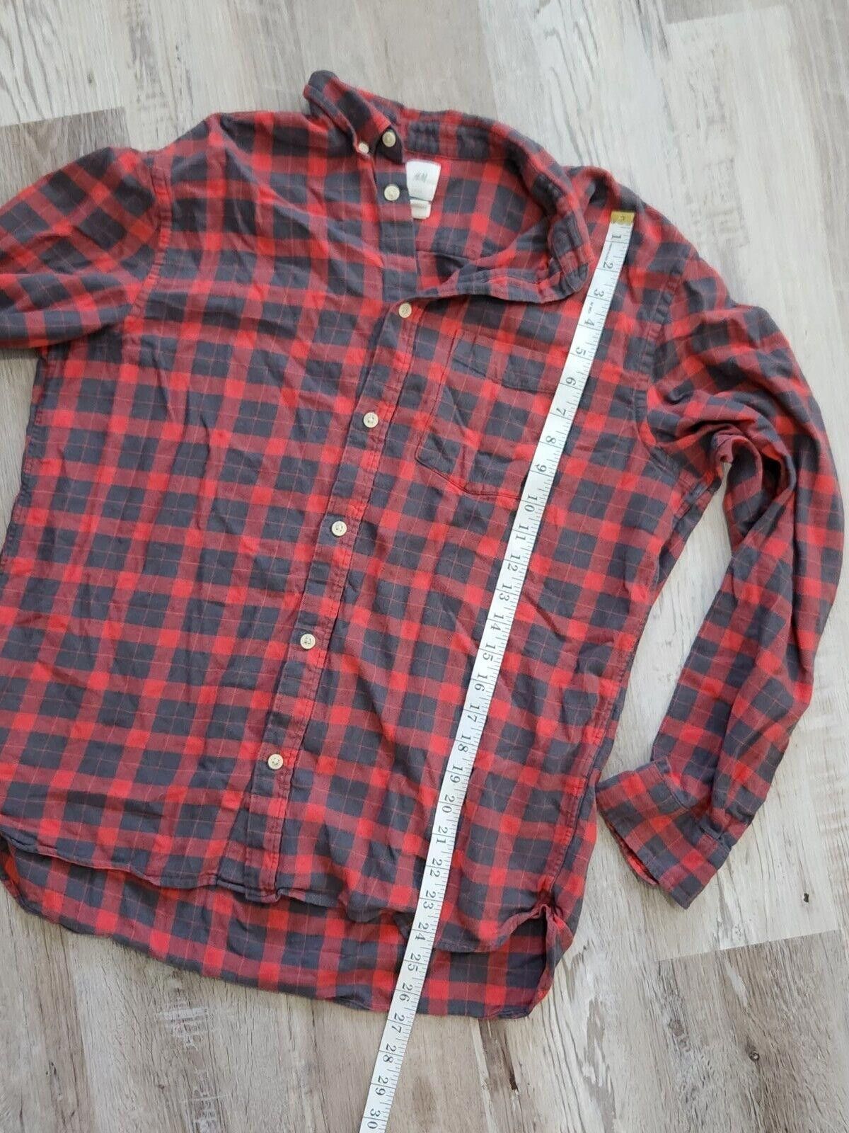H&M HM Plaid Shirt Button Down Large Buffalo Check Red Grunge Size US L / EU 52-54 / 3 - 5 Thumbnail