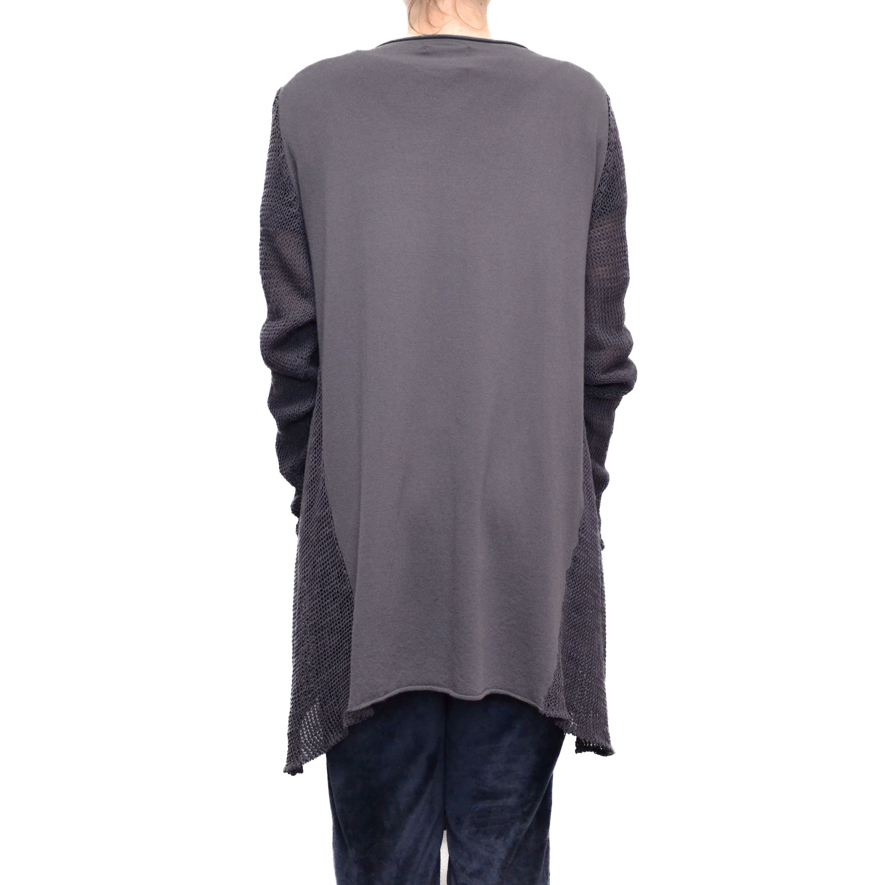 Sarah Pacini Sarah Pacini Y2K Linen Viscose Gray-Purple Cardigan Sweater Size ONE SIZE - 3 Thumbnail