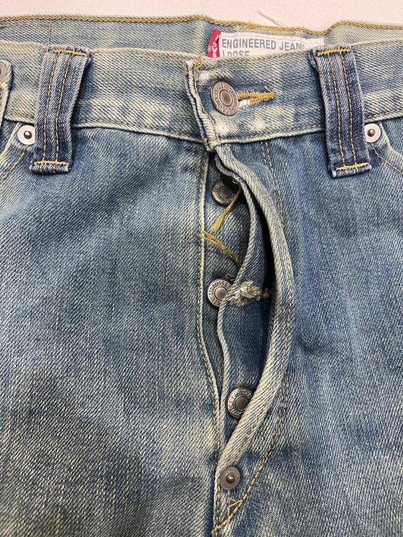 Japanese Brand × Levi's Vintage Clothing 🔥 RARE LEVIS ENGINEERED LOOSE DISTRESSED DENIM Size US 33 - 11 Thumbnail