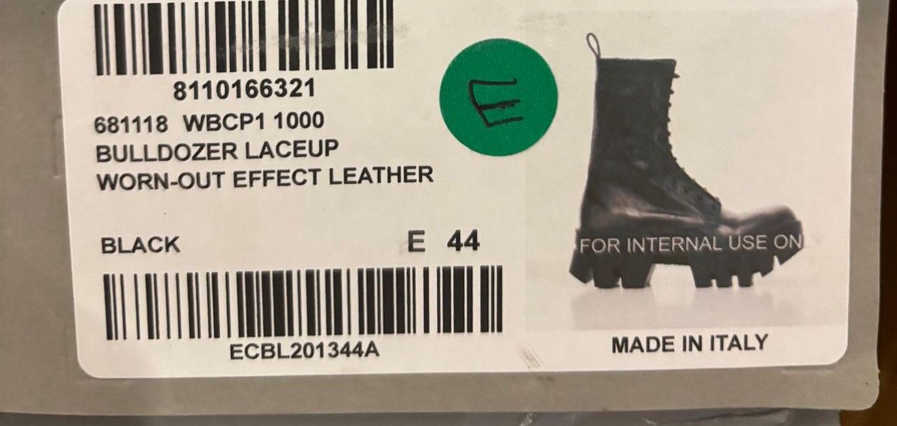 Balenciaga Bulldozer lace-up leather ankle boots worn out effect Size US 11 / EU 44 - 6 Thumbnail