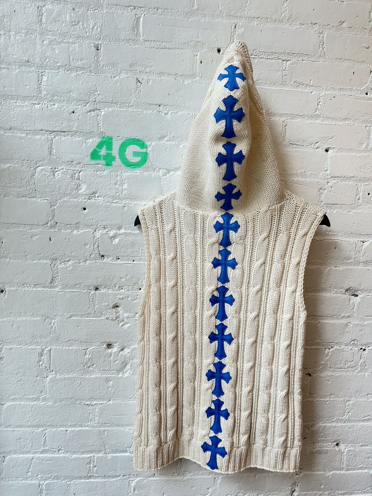 Chrome Hearts CHROME HEARTS 1:1 CROSS SPINE HOODIE WHITE CASHMERE VEST Size US M / EU 48-50 / 2 - 2 Thumbnail