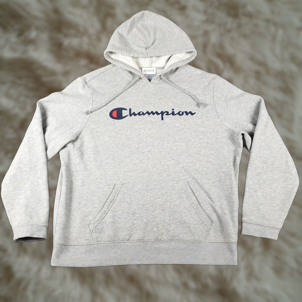 Champion Champion Hoodie Mens XL Gray Casual Pullover Sweatshirt - Mock Neck, Long Sleeve, Adjustable, Sports Size US XL / EU 56 / 4 - 1 Thumbnail
