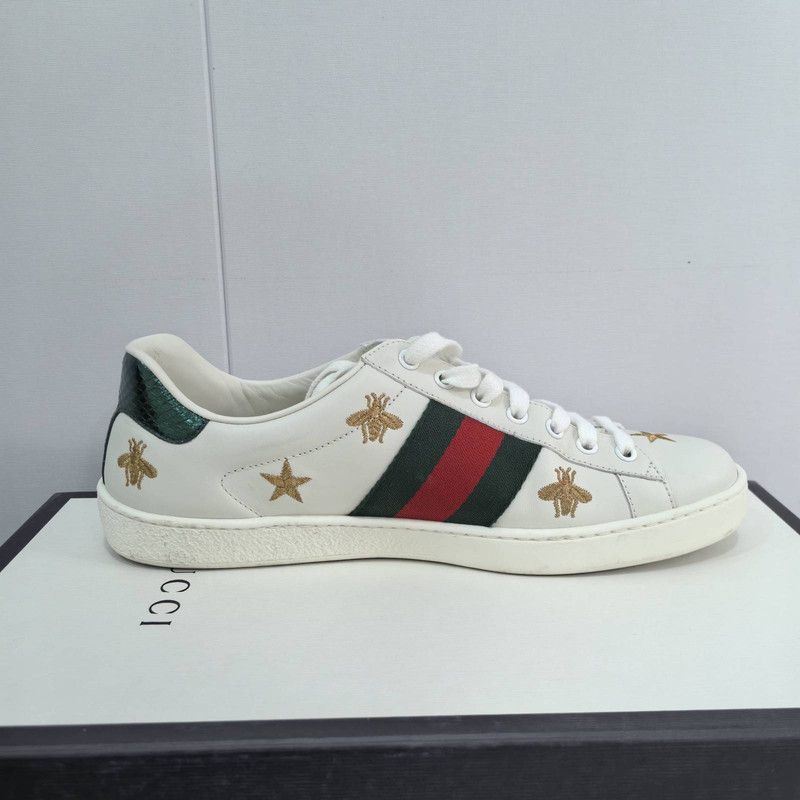 Gucci Gucci ACE Leather Embroidered Bee Sneakers - Size US 8 / EU 41 - 4 Thumbnail