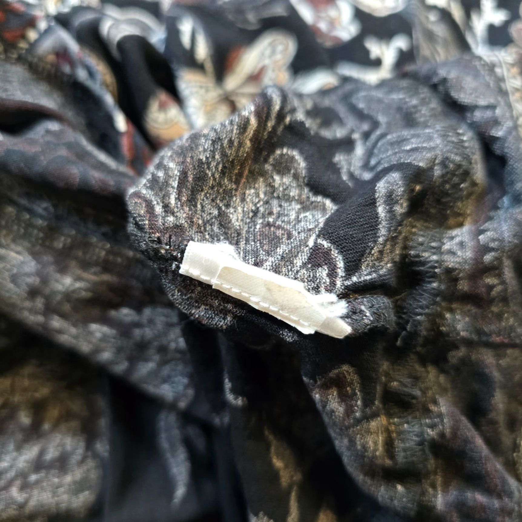 Lucky Brand Lucky Brand Top Womens 1X Black Floral V Neck 3/4 Sleeve Boho Casual Shirt Size XL / US 12-14 / IT 48-50 - 7 Thumbnail