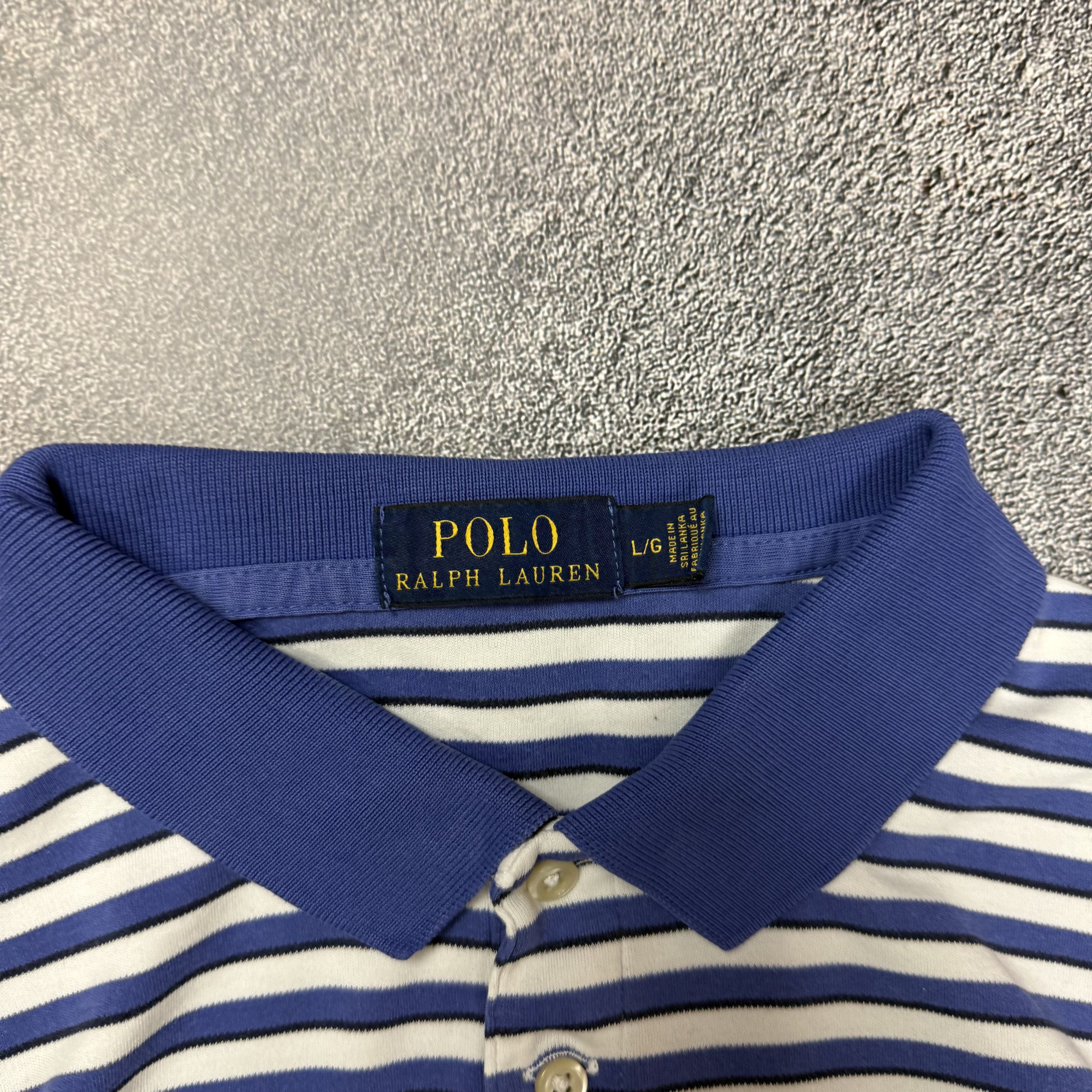 Polo Ralph Lauren Polo Ralph Lauren Blue Striped Polo Size US L / EU 52-54 / 3 - 3 Thumbnail