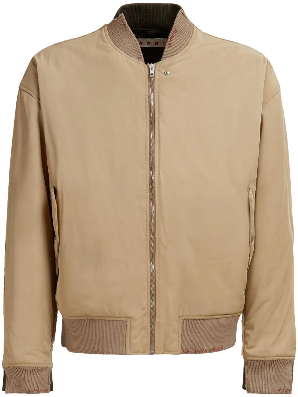 Marni o1w1db11125 Two Tone Bomber Jacket in Beige/Green Size US M / EU 48-50 / 2 - 1 Thumbnail