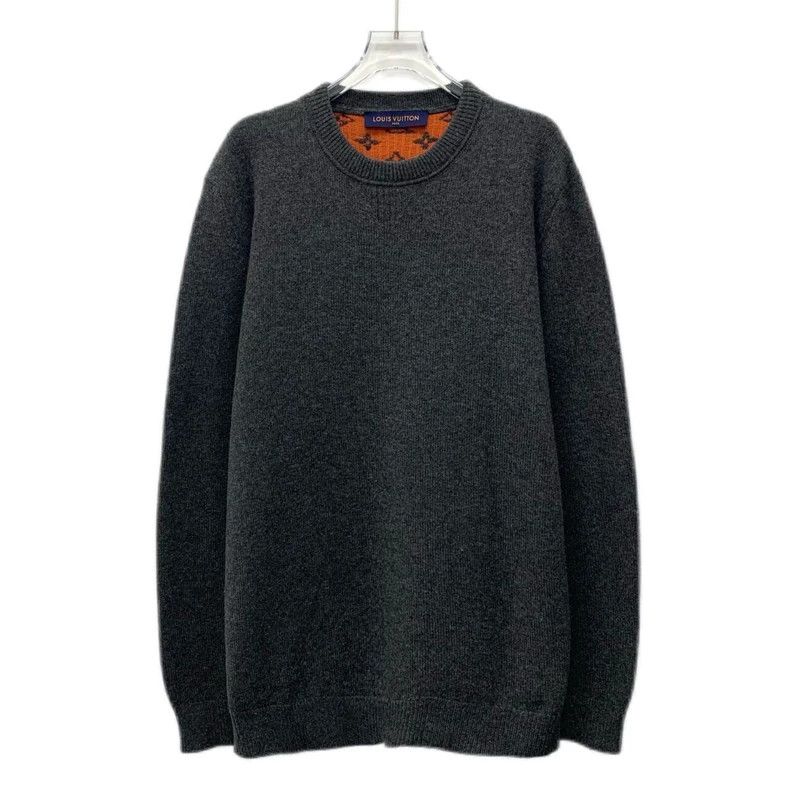 Louis Vuitton Louis Vuitton Dark grey cashmere crewneck long-sleeve swea Size US XXL / EU 58 / 5 - 1 Thumbnail
