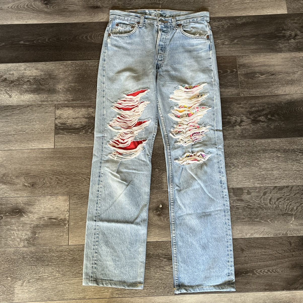 Levi's Vintage 1990s Levis 501 Reworked Buttonfly Denim Jeans 30x30 Size US 30 / EU 46 - 1 Thumbnail
