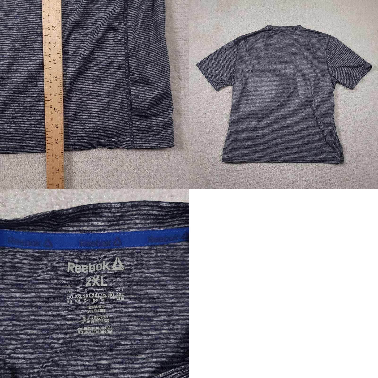 Reebok Reebok Activewear Shirt 2XL Blue Gray Polyester Reflective Short Sleeve Mens T Size US XXL / EU 58 / 5 - 8 Thumbnail