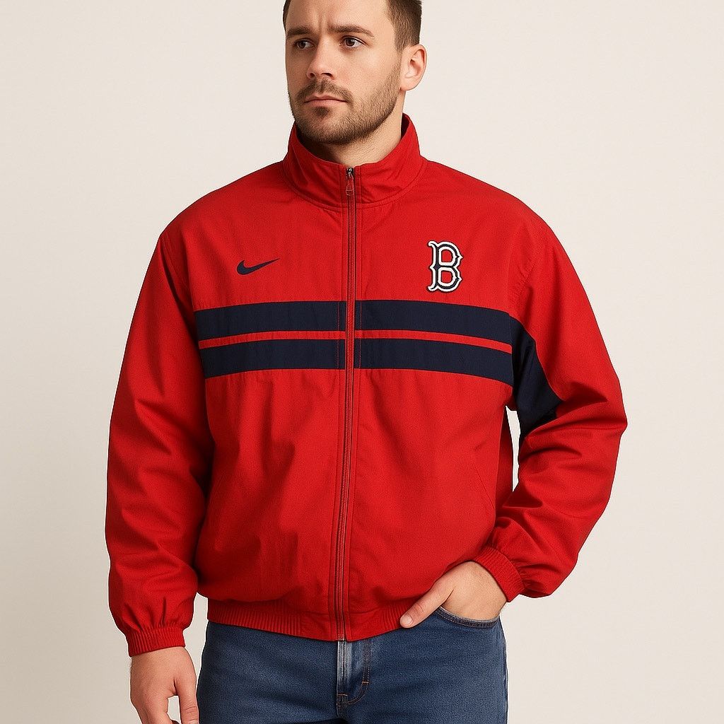Nike Nike Boston Red Sox MLB Jacket XL Vintage 2000s Windbreaker Size US XL / EU 56 / 4 - 1 Thumbnail