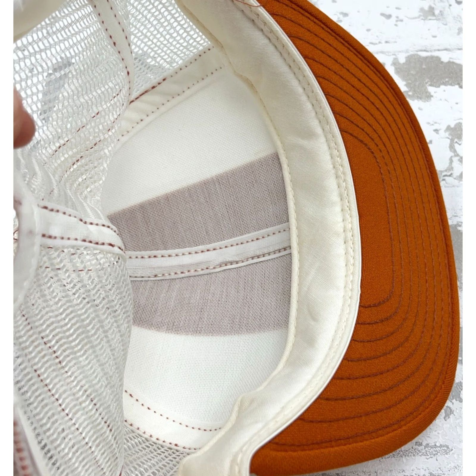 Vintage VINTAGE Lucky Stripes Orange White Texas Trucker Hat Cap Snap Back Blank Plain Size ONE SIZE - 7 Thumbnail