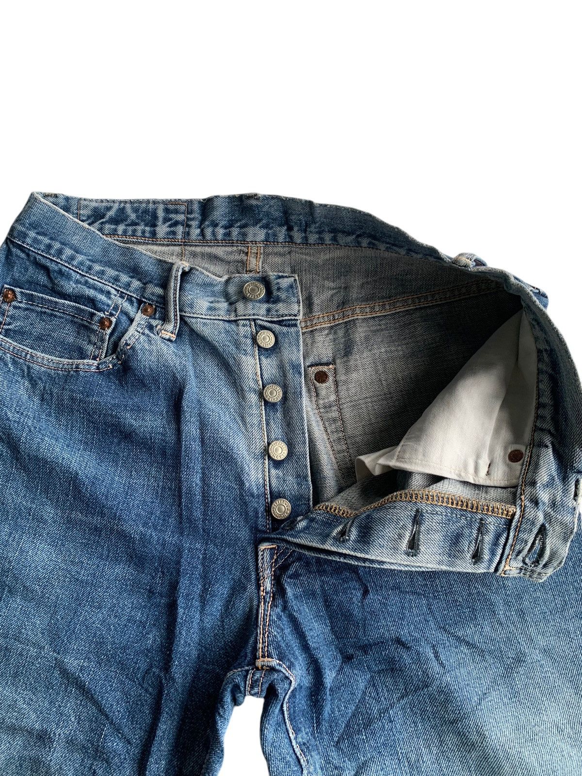 Japanese Brand × Jean Vintage Hr Market Button Fly Selvedge Distressed Denim Size US 30 / EU 46 - 16 Thumbnail
