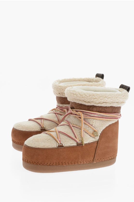 image of Michael Kors Michael Suede Zelda Snow Boots With Padded Inner in Brown, Women's (Size 6)