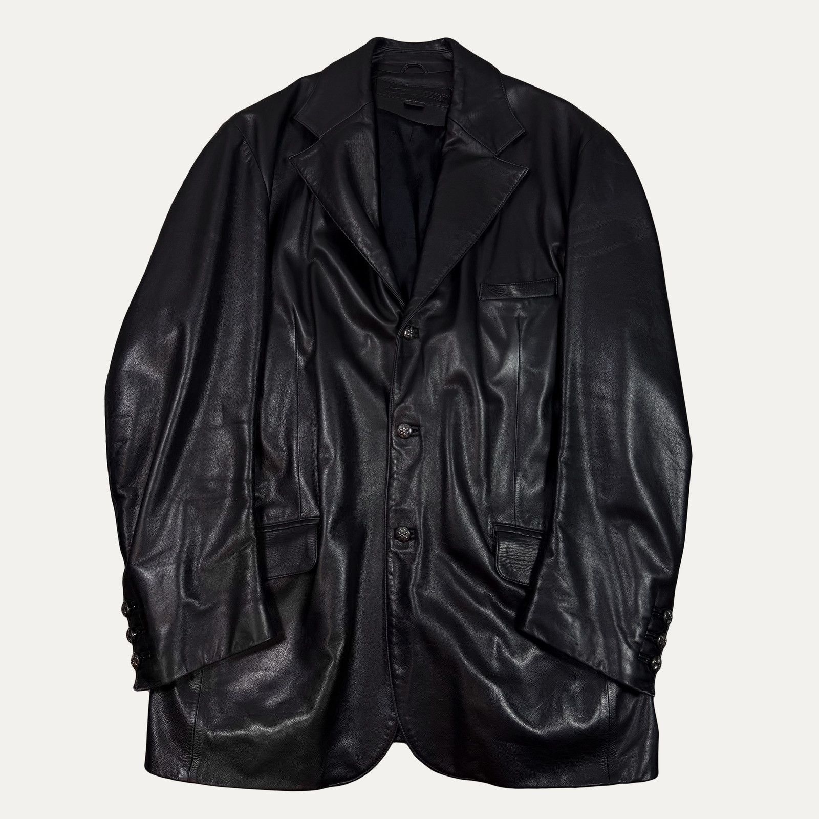 Chrome Hearts Chrome Hearts Leather Trench Jacket Size US XXL / EU 58 / 5 - 1 Thumbnail