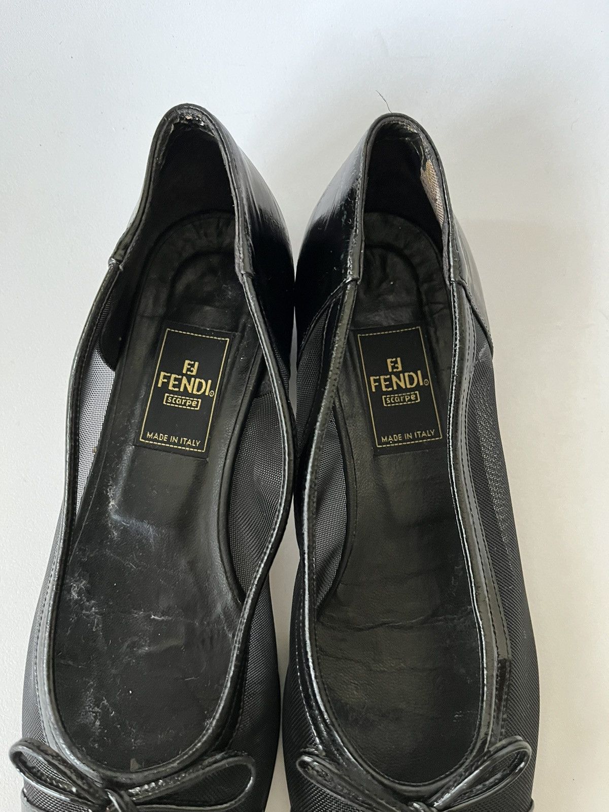 Fendi FENDI FF Logo Ballet Flat Mesh Leather Size US 7 / IT 37 - 2 Thumbnail