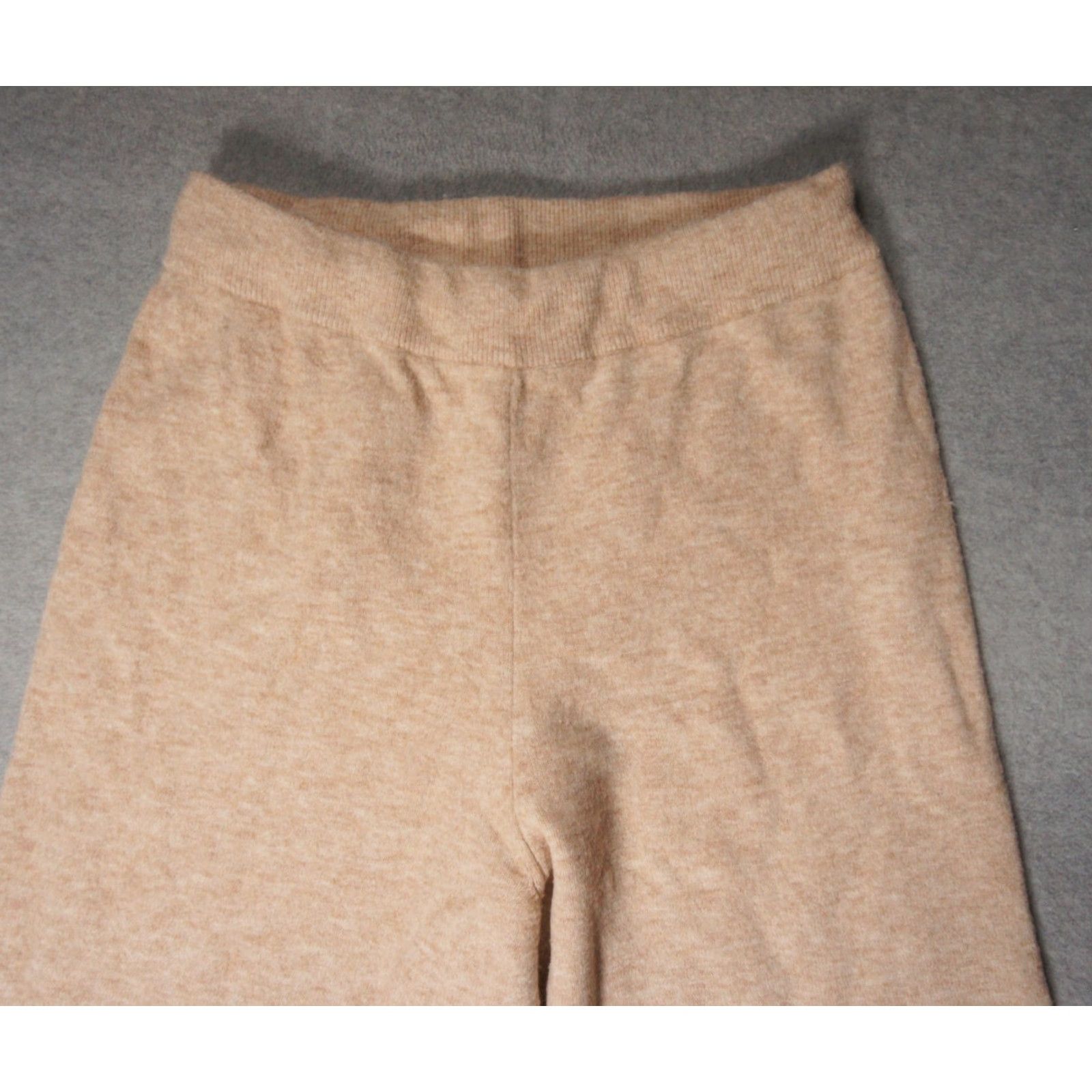 Vintage Jenni Kayne Pants Womens Large Beige Knit Wide-Leg Wool Cashmere Blend Casual Travel Size 36" / US 14 / IT 50 - 2 Thumbnail
