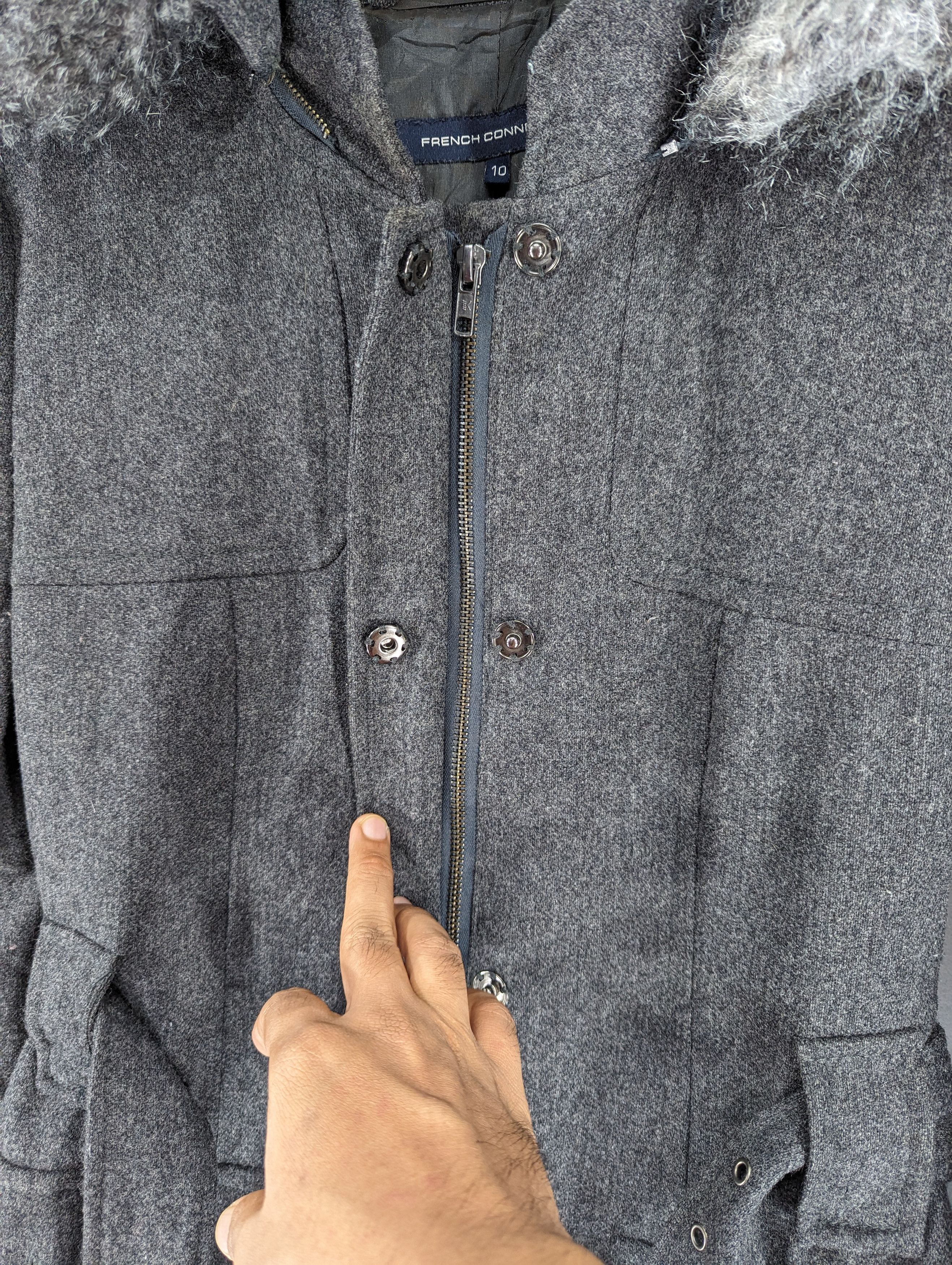 French Connection 🔥RARE🔥French Connection Wool Faux Fur Belted Jacket Size S / US 4 / IT 40 - 6 Thumbnail