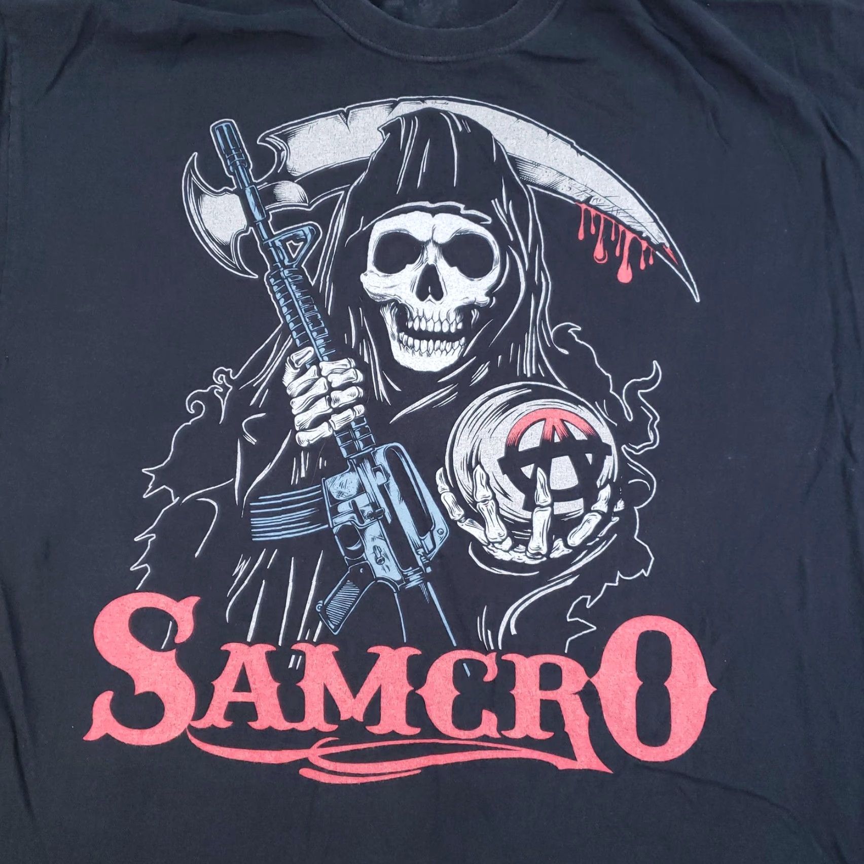 Vintage Sons of Anarchy SAMCRO Shirt Mens XL Graphic Tee Short Sleeve Crew Neck Black Grim Reaper TV Show Size US XL / EU 56 / 4 - 6 Thumbnail