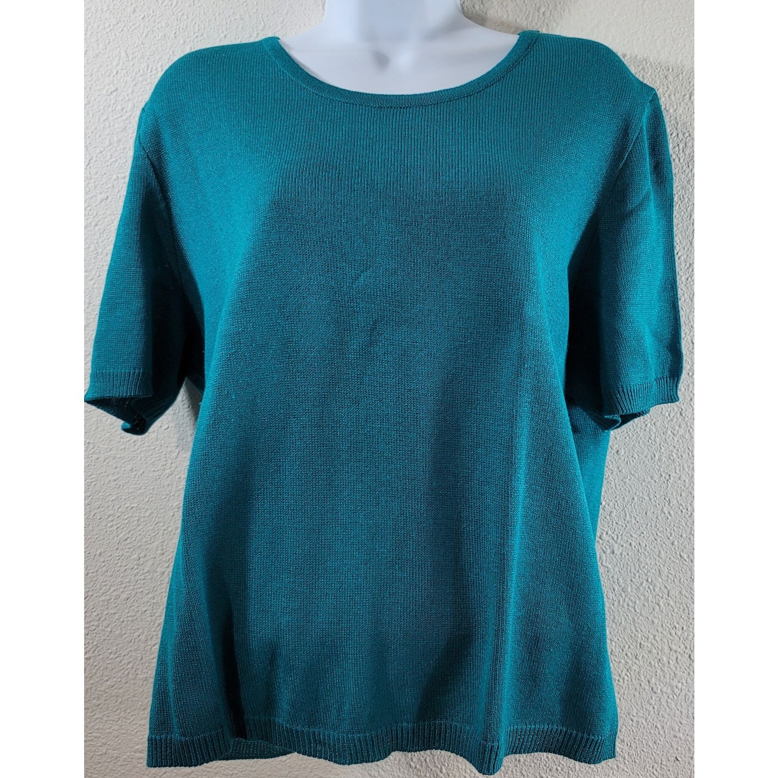 Other Philippe Marques Teal Blue Green Tight Knit Top 16P Size XXL / US 16-18 / IT 52-54 - 1 Thumbnail