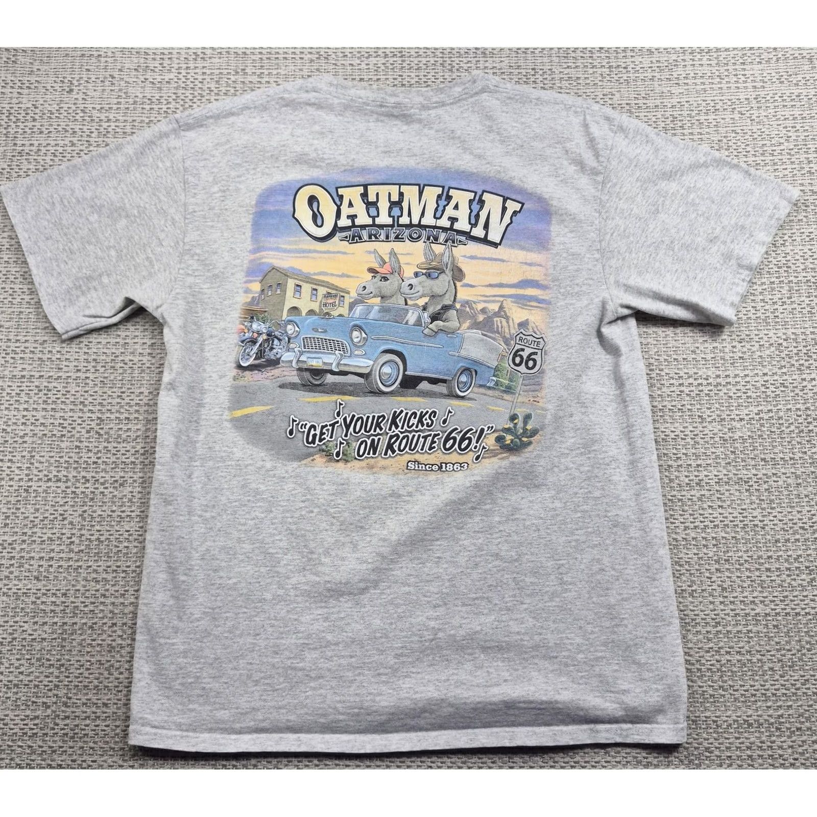 Port & Company Port & Company Shirt Mens Large Gray Route 66 Graphic Tee Size US L / EU 52-54 / 3 - 2 Thumbnail