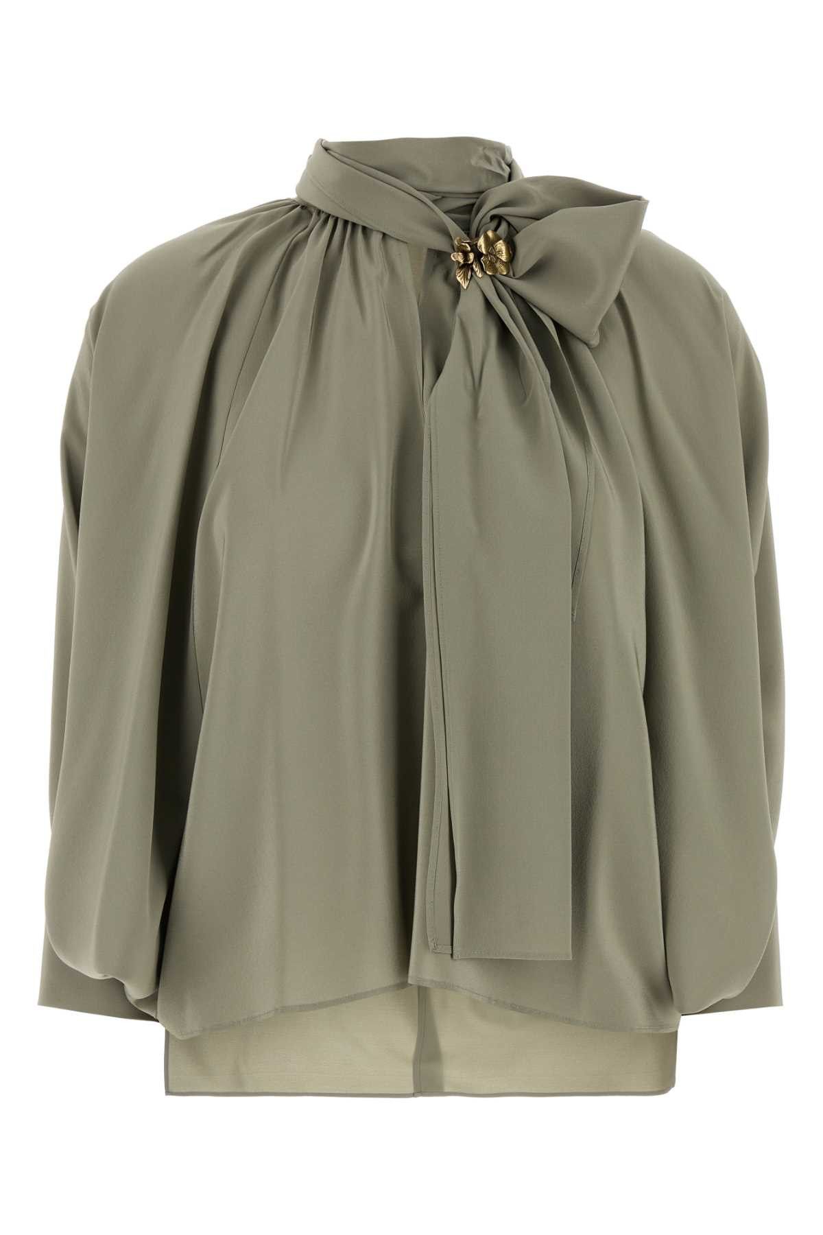 Max Mara Sage Green Silk Leonida Blouse Size XS / US 0-2 / IT 36-38 - 1 Thumbnail
