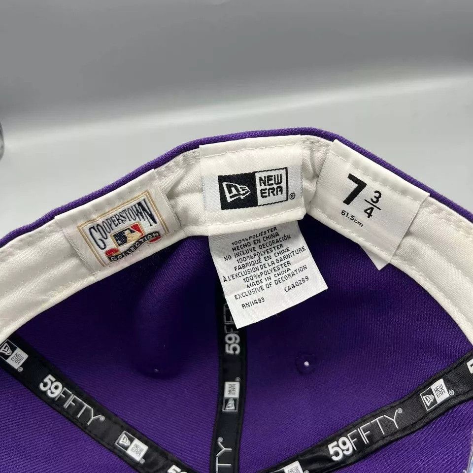 New Era Los Angeles LA Dodgers Hat Men 7 3/4 Purple Black MLB Fitted Size ONE SIZE - 7 Thumbnail