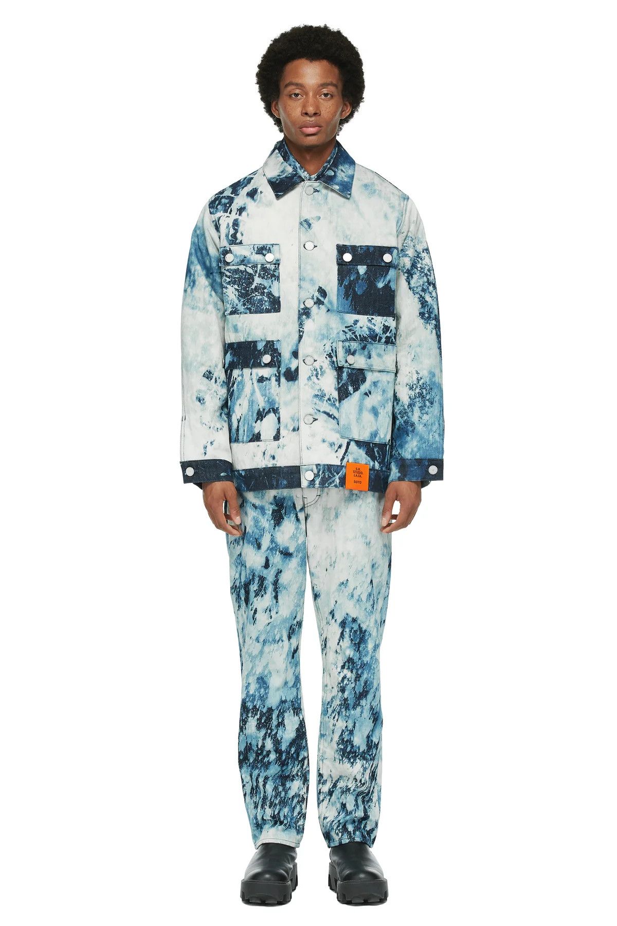 Sterling Ruby S.R. Studio Hand-Bleached Indigo Soto Barn Coat Size US XXL / EU 58 / 5 - 4 Thumbnail