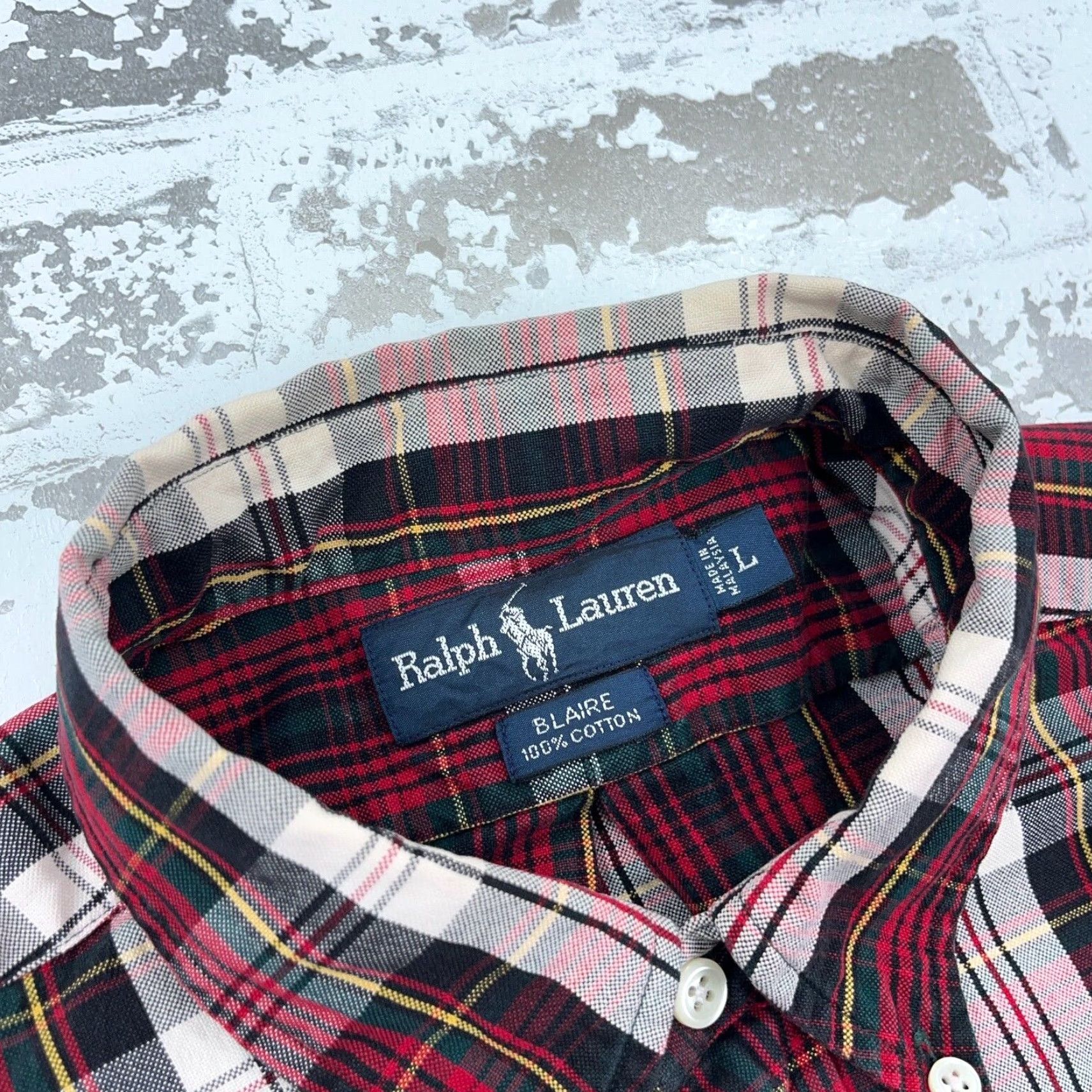 Ralph Lauren Ralph Lauren Shirt Men Large Red Plaid Oxford Cloth Button Up Blaire Pocket P7* Size US XL / EU 56 / 4 - 5 Thumbnail