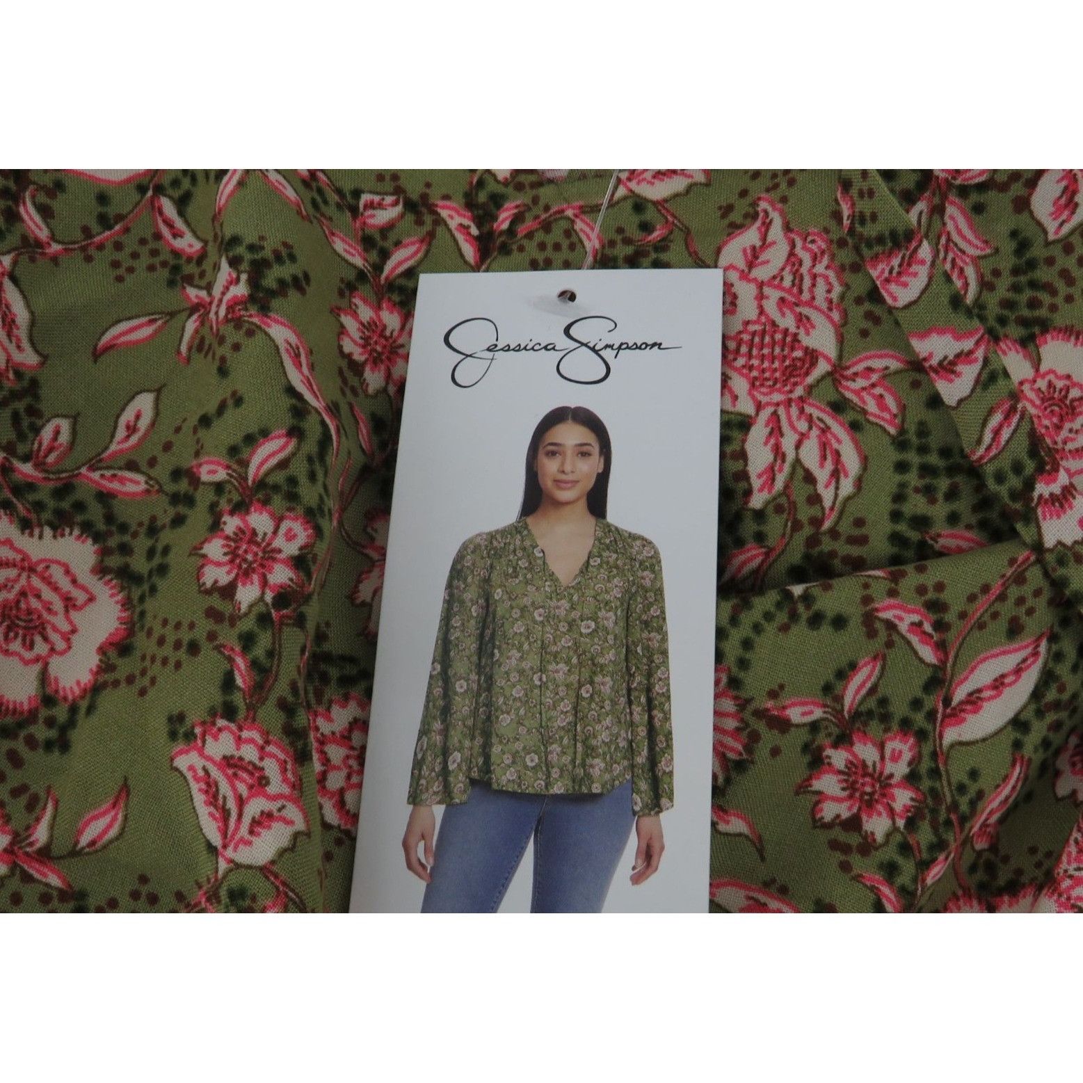 Jessica Simpson Jessica Simpson Leslie Boho Botanical Dots XXL Top Shirt NWT Size XXL / US 16-18 / IT 52-54 - 5 Thumbnail