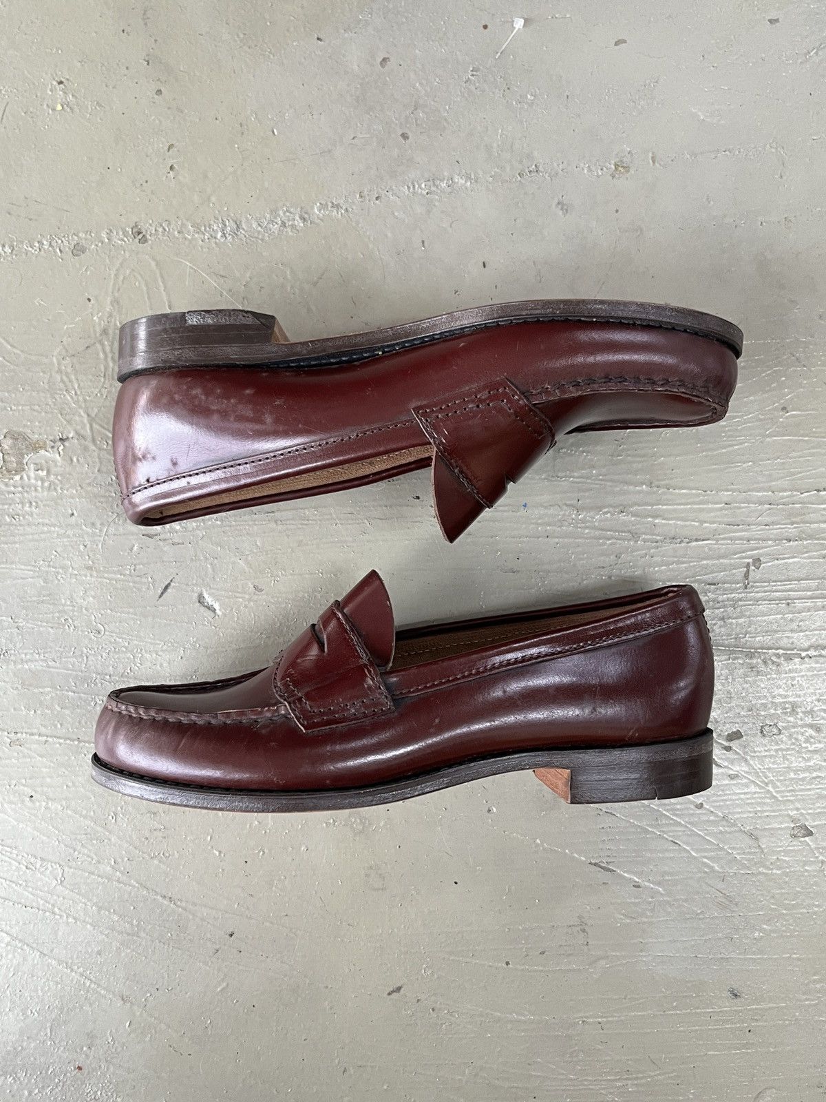 Vintage G.H Bass Weejuns The Row Inspired Burgundy Penny Loafers Size US 7 / IT 37 - 11 Thumbnail
