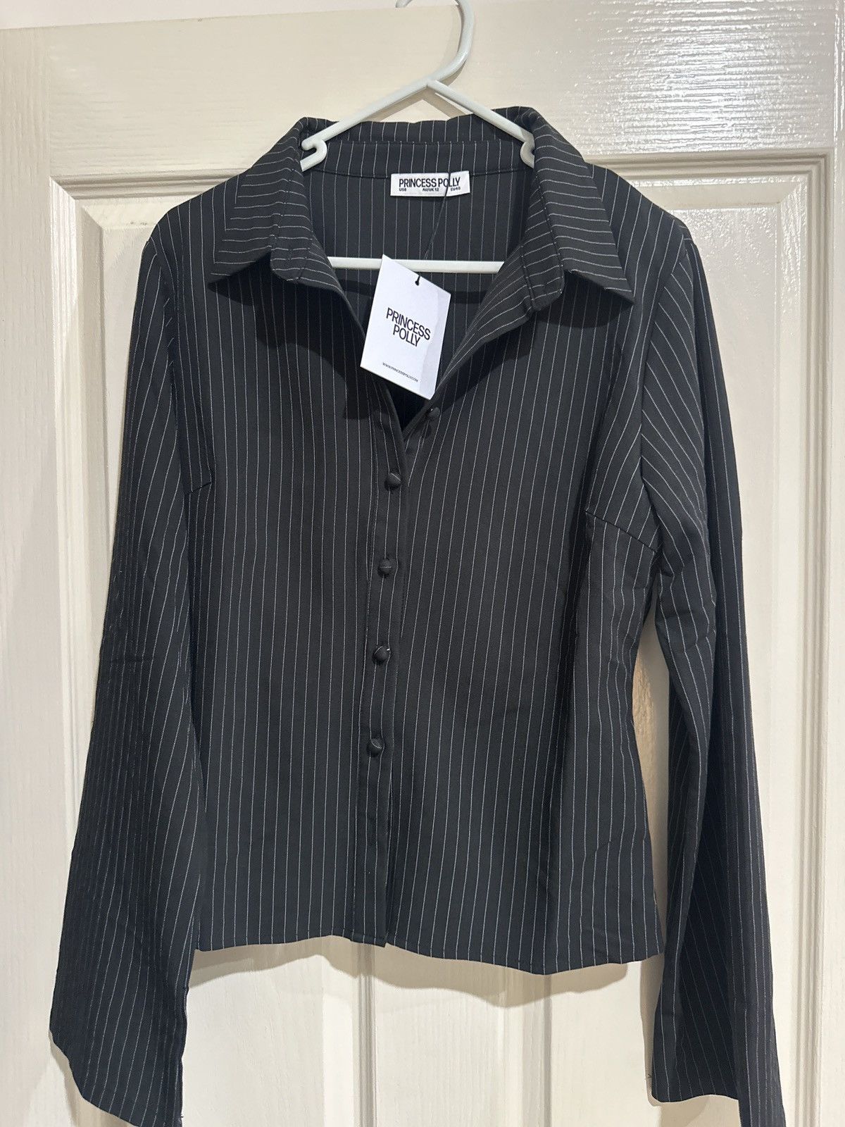 PRINCESS POLLY ‘anni’ shirt pinstripe Size M / US 6-8 / IT 42-44 - 2 Thumbnail
