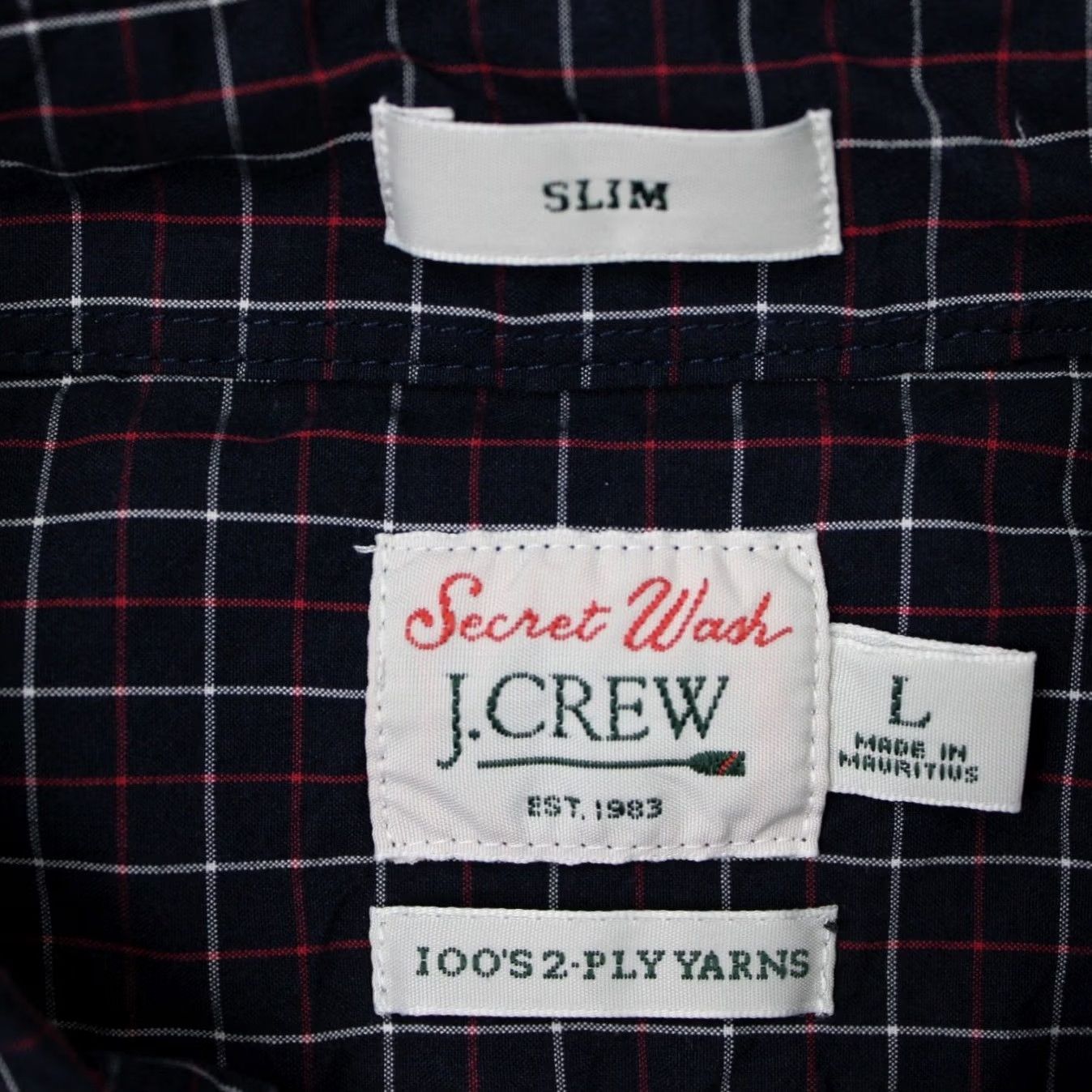 J.Crew J.CREW Button-Up Shirt Mens Large Slim Fit Plaid Blue Red White L/S 100% Cotton Classic Colorful Modern Size US L / EU 52-54 / 3 - 7 Thumbnail