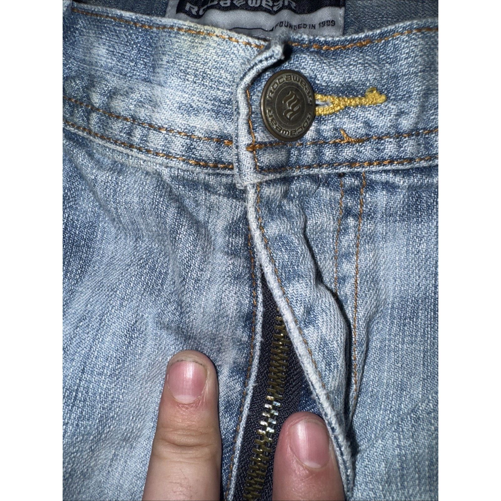 Rocawear × Vintage Rocawear Baggy Denim Shorts Y2K Hip Hop Jean Shorts 35 Size US 35 - 3 Thumbnail