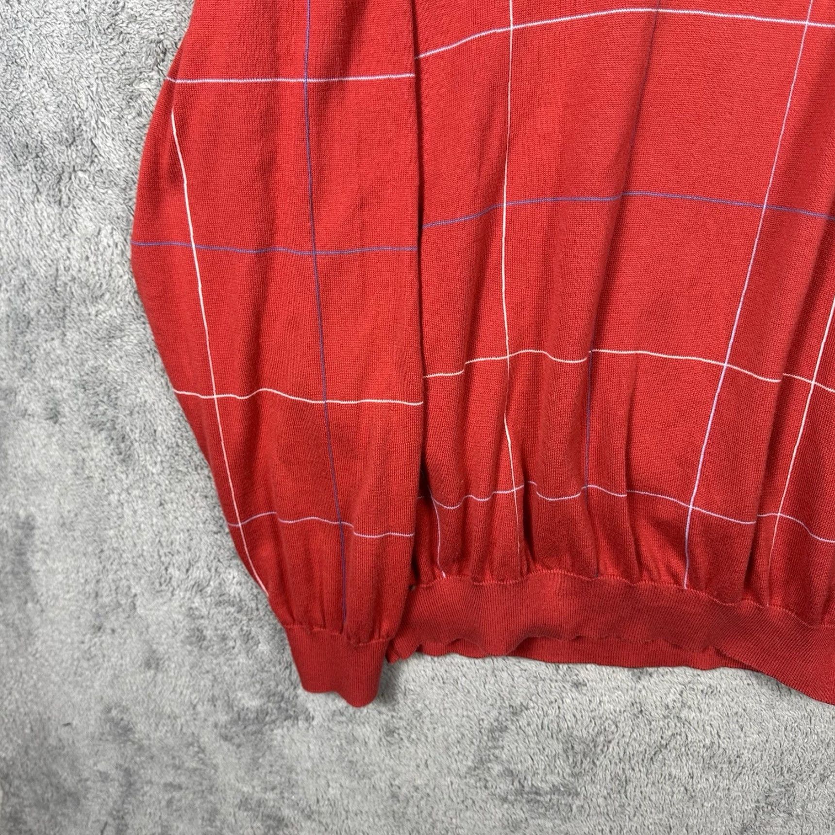Brooks Brothers Brooks Brothers Sweater Men 2XL Shirt Pullover Crew Red Windowpane Golf Size US XXL / EU 58 / 5 - 5 Thumbnail