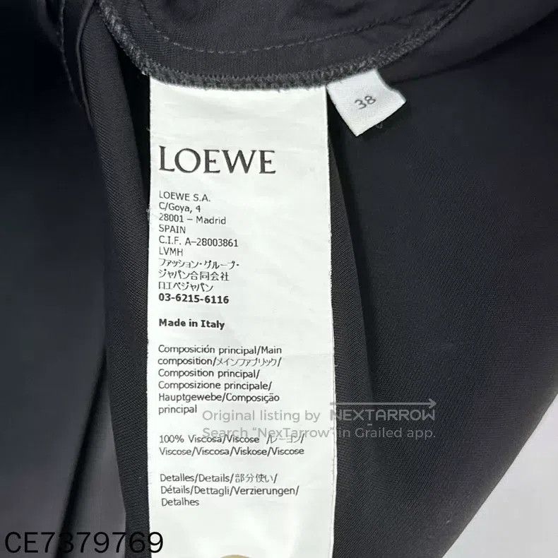 Loewe Loewe Black satin embroidered logo shirt Size XS / US 0-2 / IT 36-38 - 6 Thumbnail