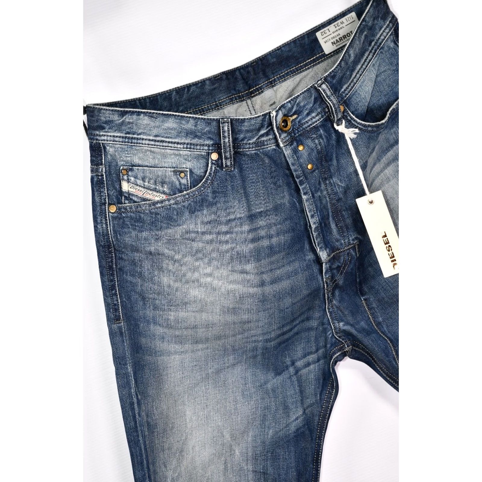Diesel Diesel Narrot 0814A Regular Carrot Jeans Blue Men's W31 L32 Jeans Regular Mens Jeans Size US 31 - 5 Thumbnail