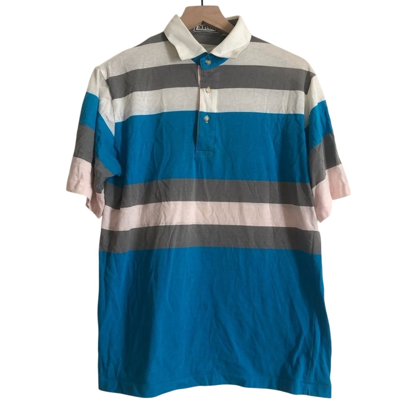Other Vintage Aureus Men's Striped Short Sleeve Polo Golf Shirt Size US L / EU 52-54 / 3 - 1 Thumbnail