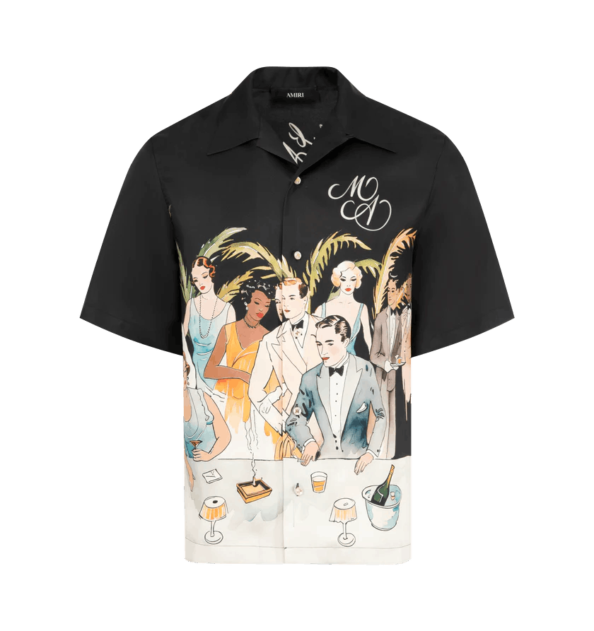 Amiri o1h1sh11225 Bar Scene Bowling Shirt in Black Size US XL / EU 56 / 4 - 1 Thumbnail
