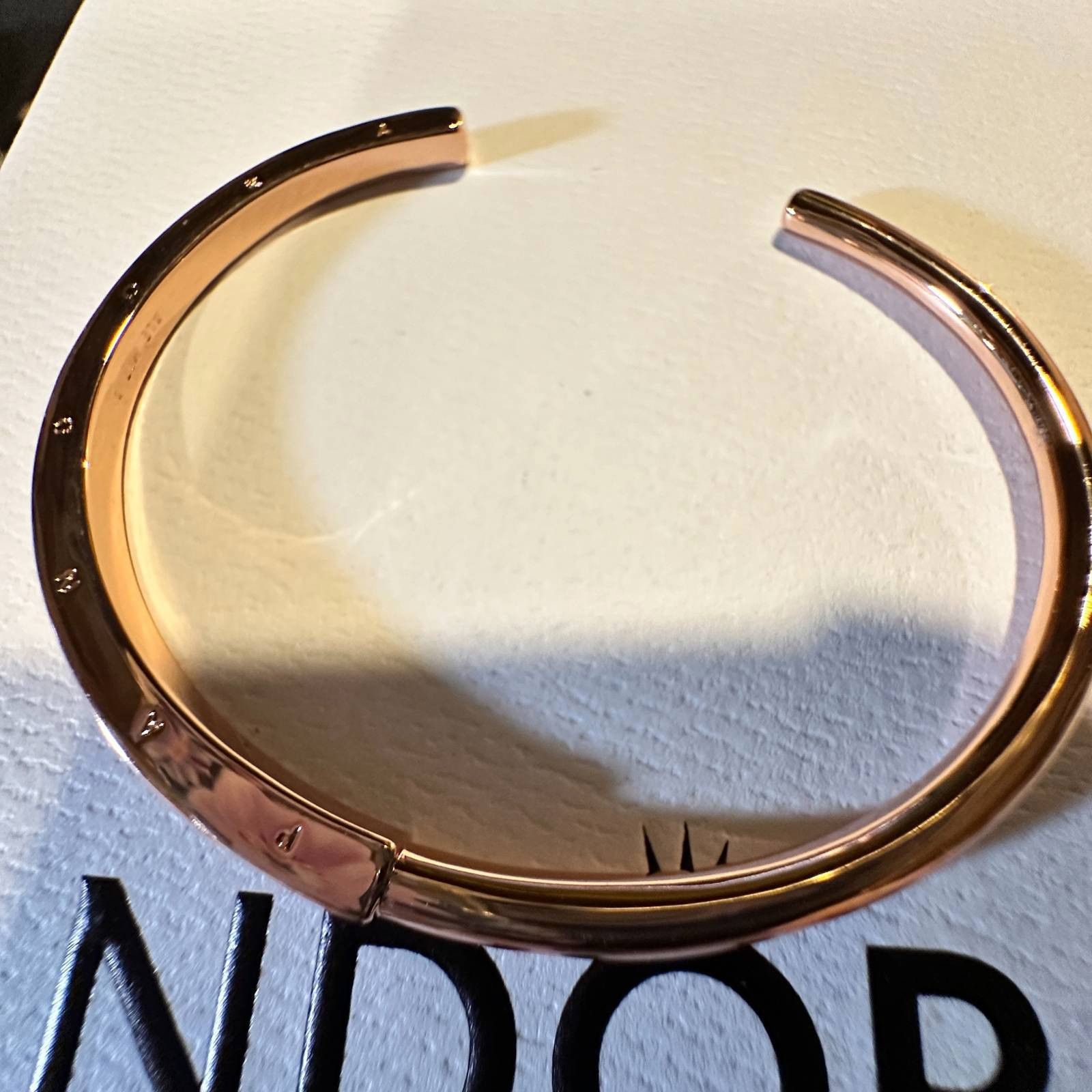 pandora Authentic Pandora SIGNATURE I. D. OPEN BANGLE, ROSE GOLD SZ Size ONE SIZE - 4 Thumbnail