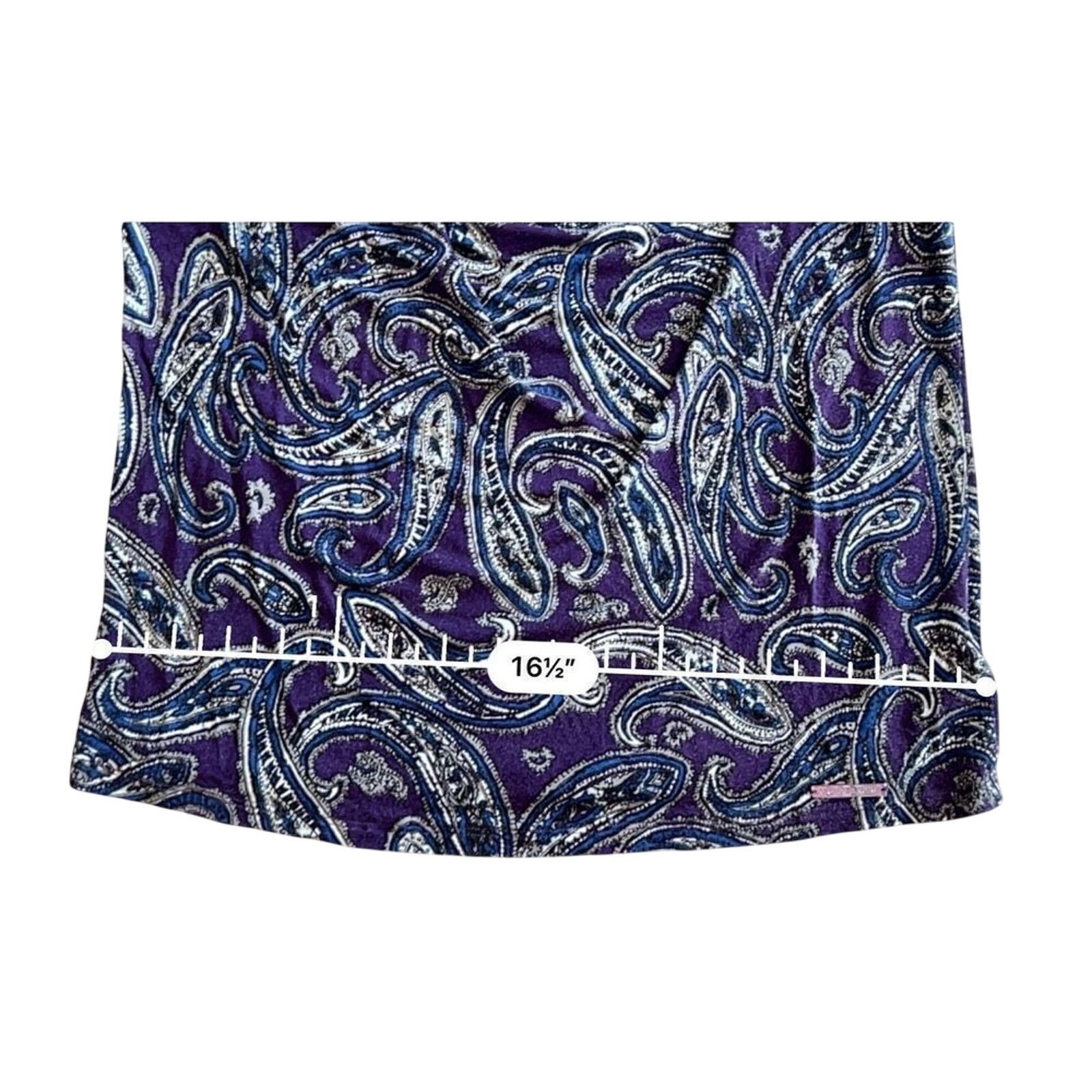 Michael Kors Michael Kors Purple 3/4 Sleeve Italian Paisley Blouse MEDIUM Size M / US 6-8 / IT 42-44 - 7 Thumbnail